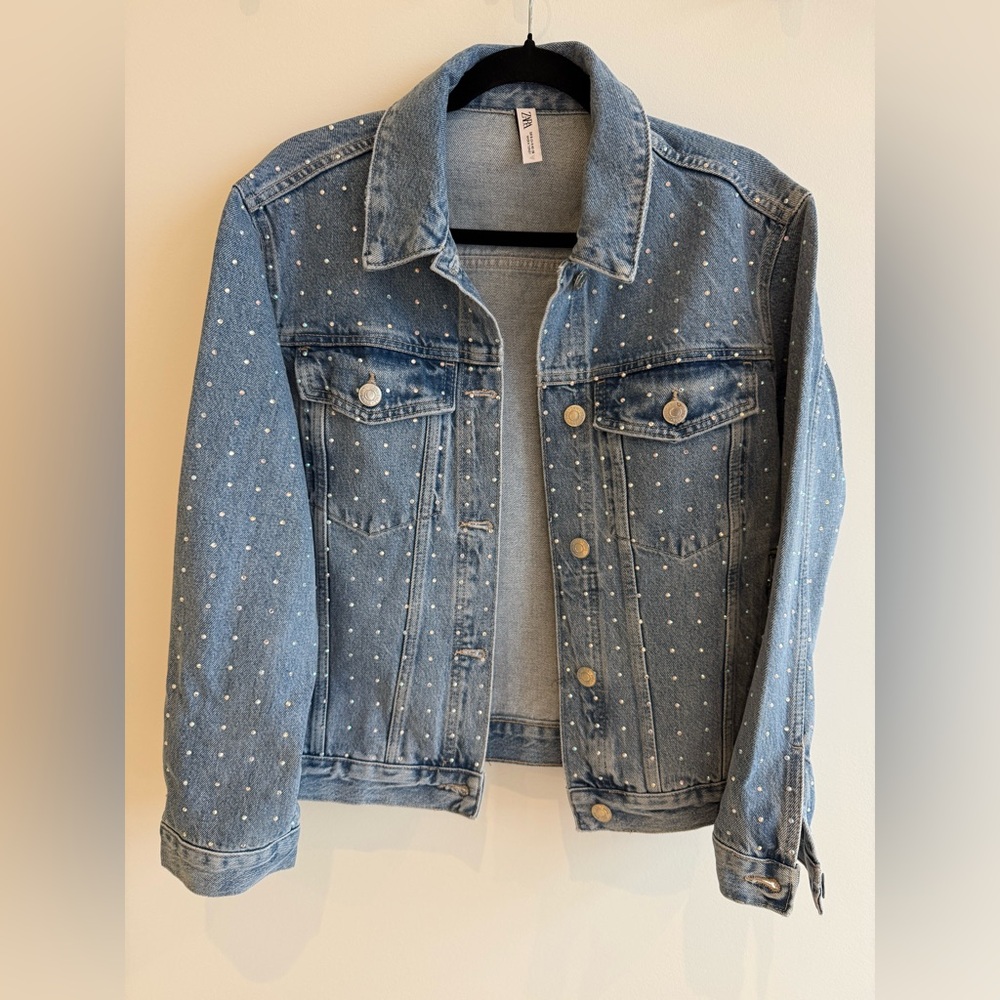 Studded Light Blue Denim Jacket